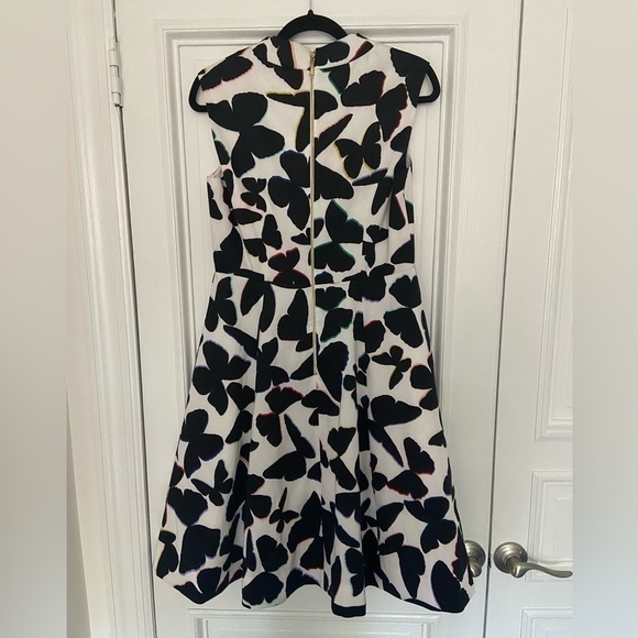 NWT Kate Spade Butterfly Black White Colorful Rainbow Fit & Flare Pocket Dress 6 - Picture 8 of 15